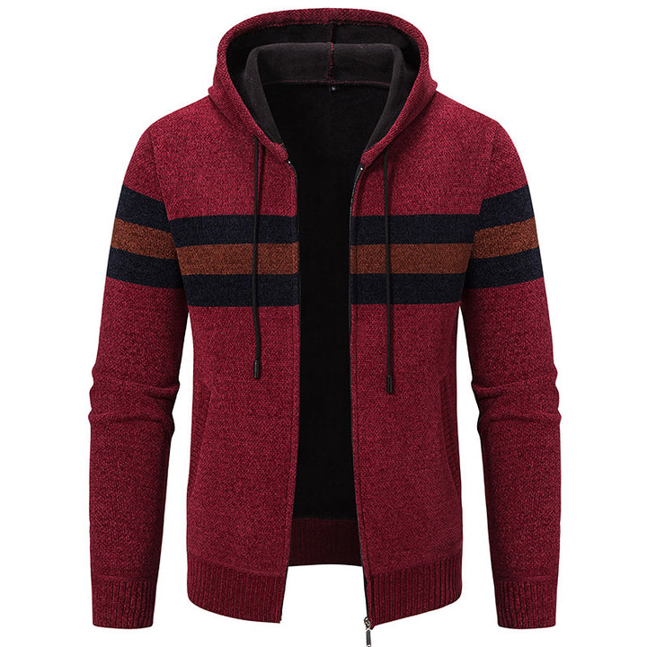 Herren modische Kapuzenjacke mit strukturiertem Design und elegantem Innenkragen Echoarchiv