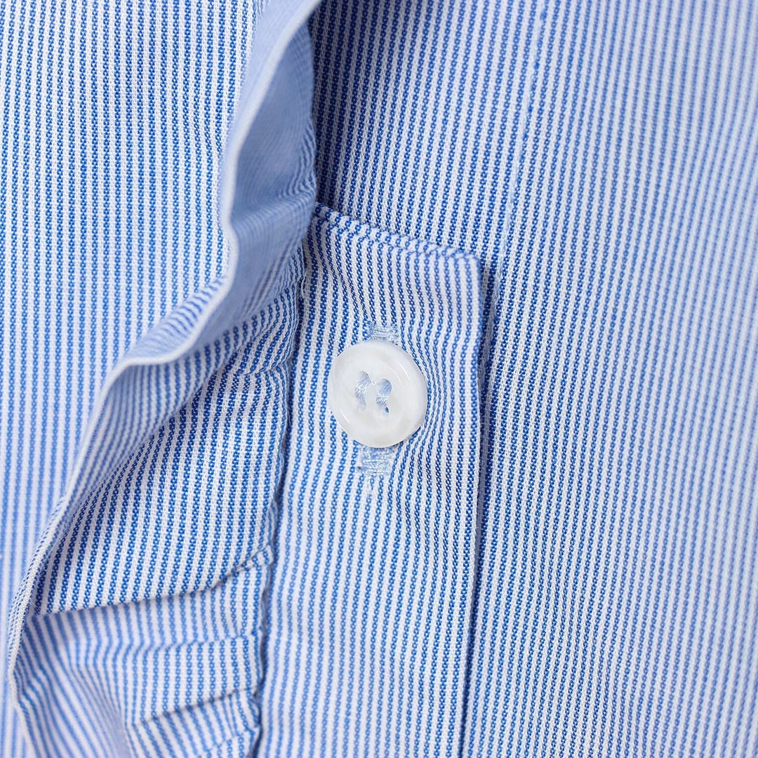 Damen Gestreifte Cropped-Bluse mit Rüschendetail und Ballonärmeln Echoarchiv