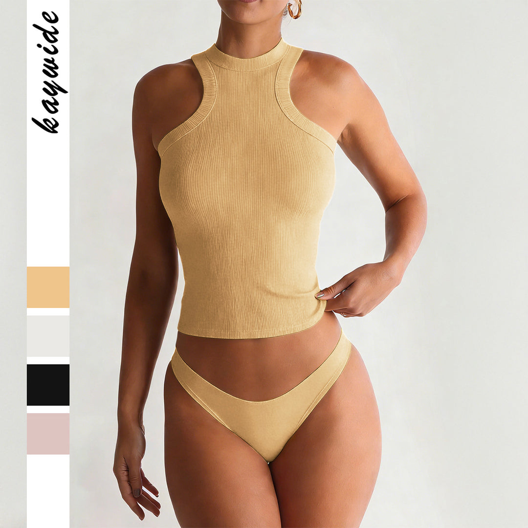 Damen Sportliches Trägershirt aus elastischem Material mit hochwertiger Rippstruktur Echo Archiv