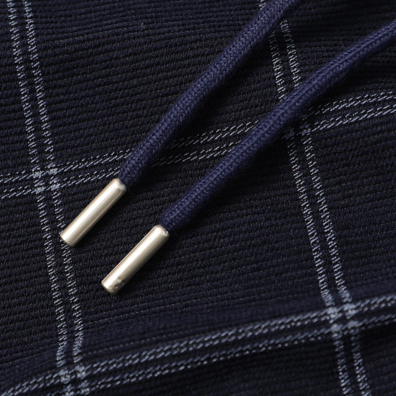 Damen Weite Palazzo-Hose im Karomuster mit elastischem Bund & Kordelzug Echoarchiv