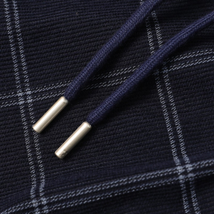 Damen Weite Palazzo-Hose im Karomuster mit elastischem Bund & Kordelzug Echoarchiv