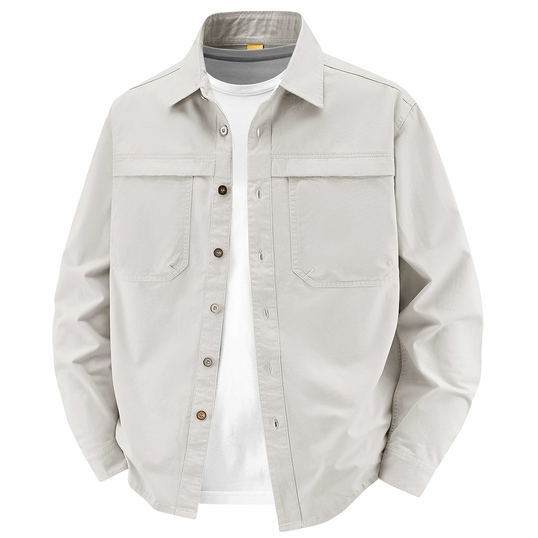 Herren Overshirt aus Baumwoll‑Twill mit zwei Brustklappen und relaxed Fit Echo Archiv