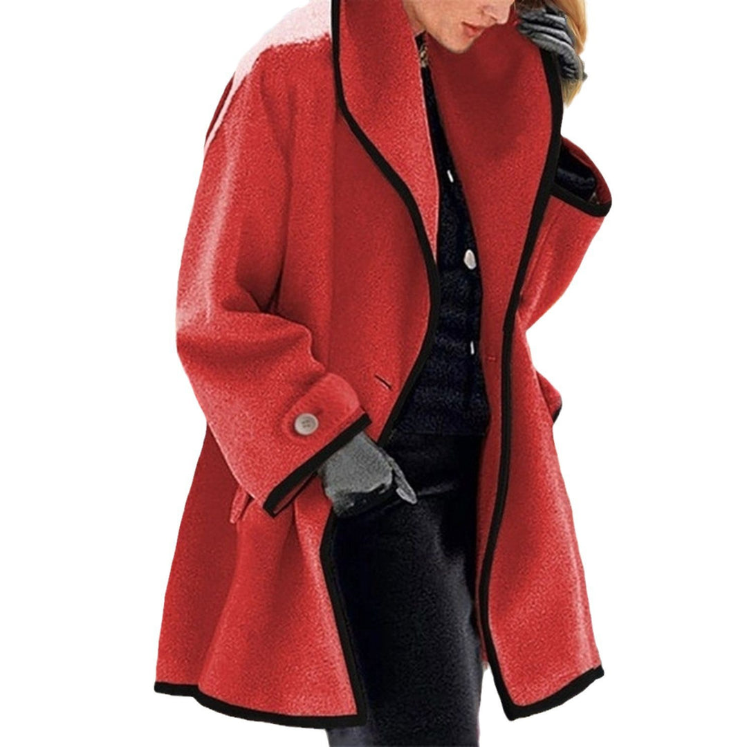 Damen nan oversize Bouclé Wollmix Mantel mit kontrastpaspeln und umgeschlagenem Kragen Echo Archiv