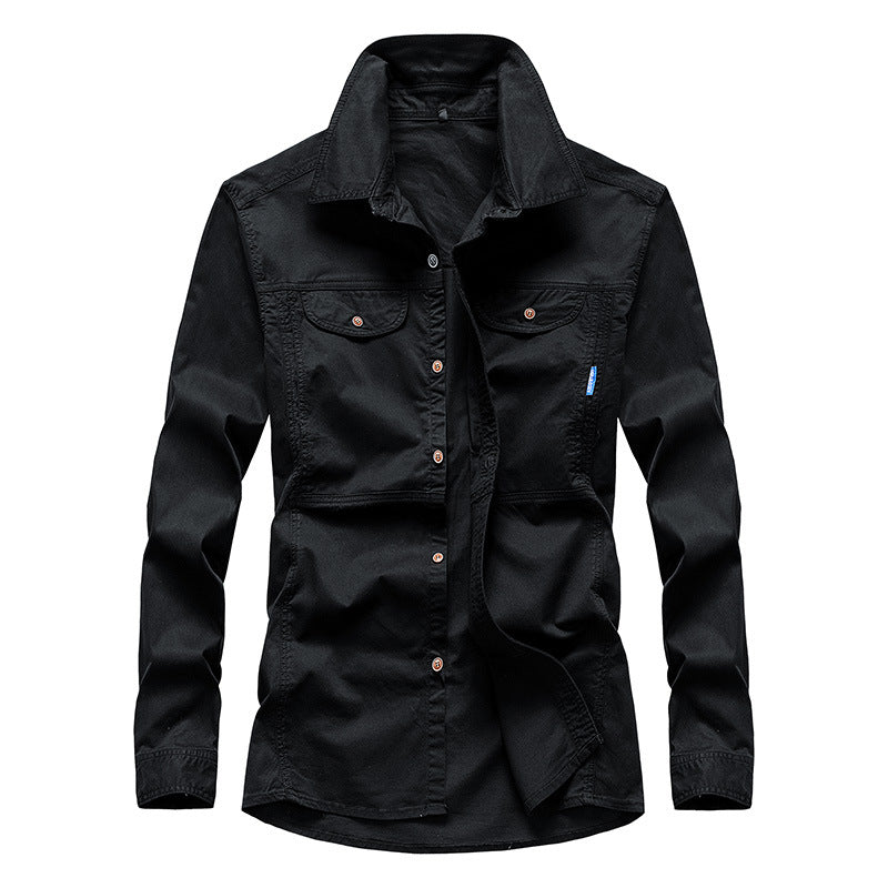 Herren Leichtes Canvas-Fieldshirt mit Brustklappen und Hemdkragen Echo Archiv