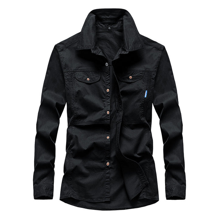 Herren Leichtes Canvas-Fieldshirt mit Brustklappen und Hemdkragen Echo Archiv