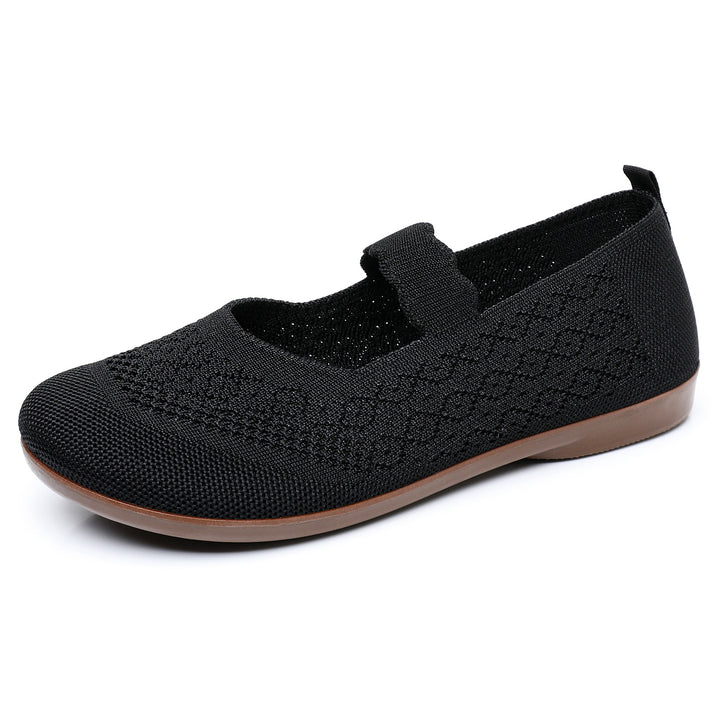 Damen nan gestrickter Mary-Jane-Slipper mit elastischem Riemen und ergonomischer Komfortsohle Echo Archiv