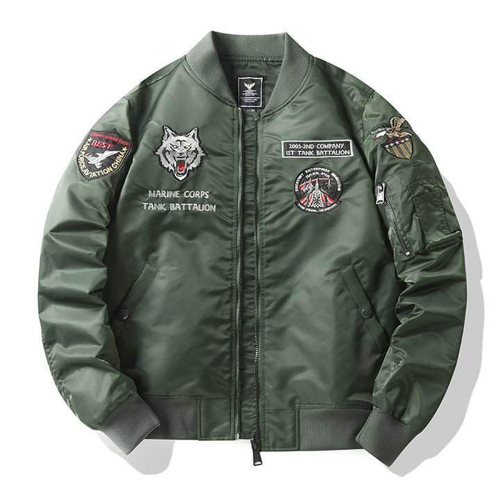 Herren Stylische Bomberjacke mit aufwendigen Applikationen Echo Archiv