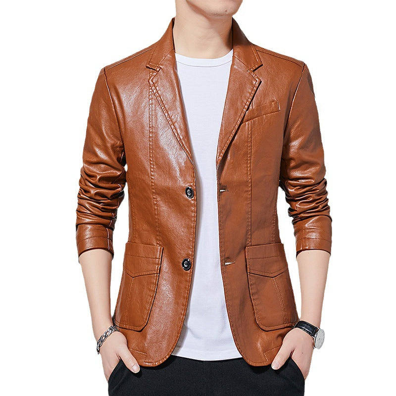 Herren modische Kunstlederjacke mit praktischem Schnitt und stylischen Details Echoarchiv