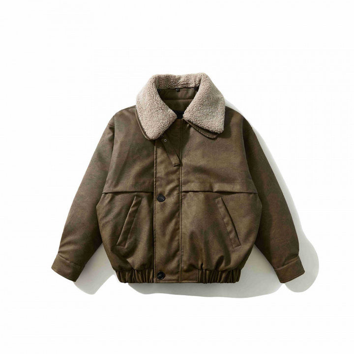 Herren Kurz geschnittene Pilotjacke mit Teddykragen, wattierter Innenlage und elastischem Saum Echo Archiv
