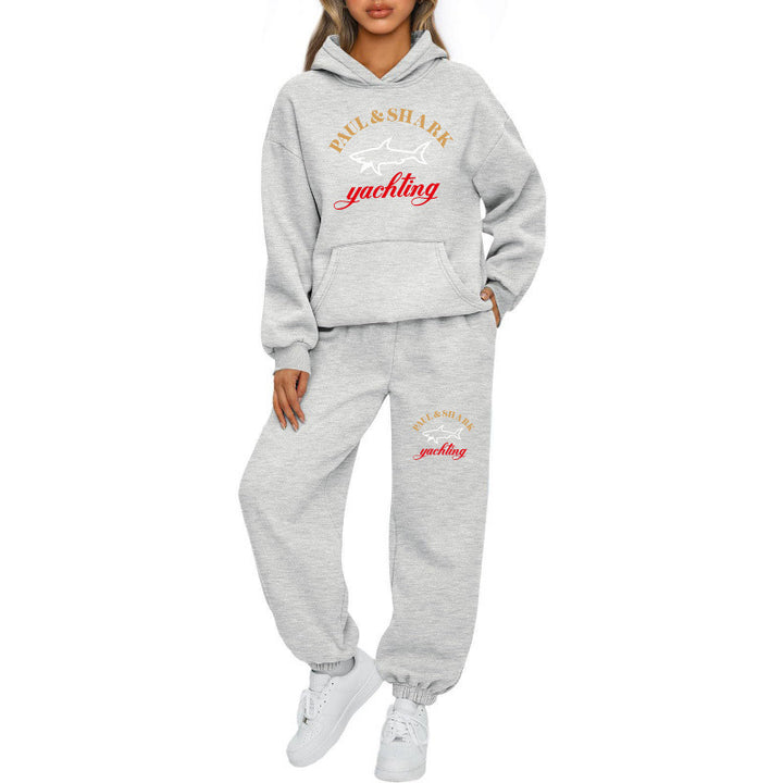 Damen nan oversized Hoodie und Jogginghose Set mit Kapuze Kängurutasche und gerippten Bündchen Echo Archiv