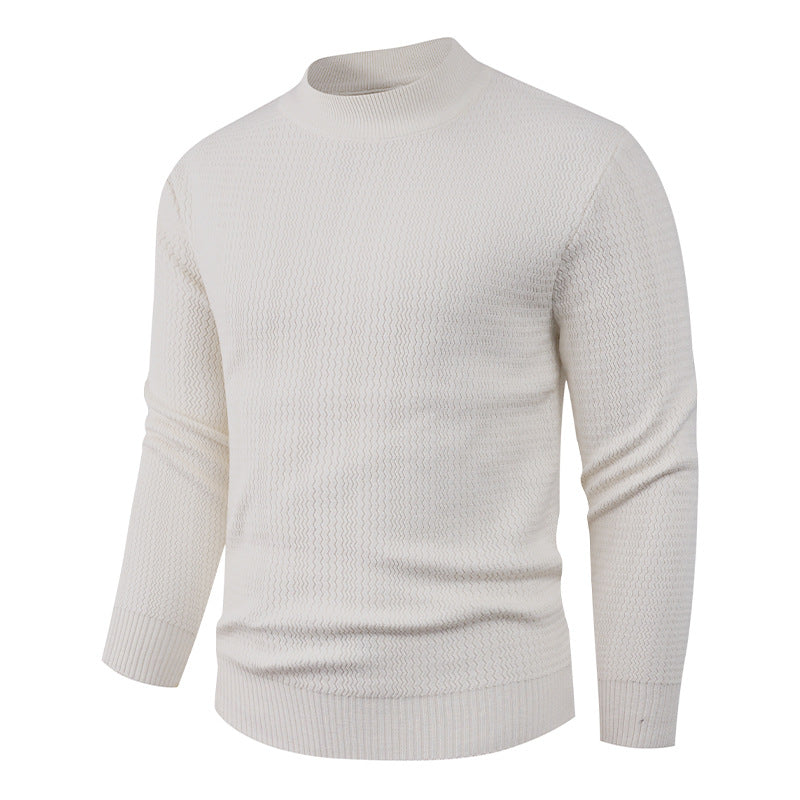 Herren Strukturpullover mit hochgeschlossenem Kragen und modischem Design Echoarchiv
