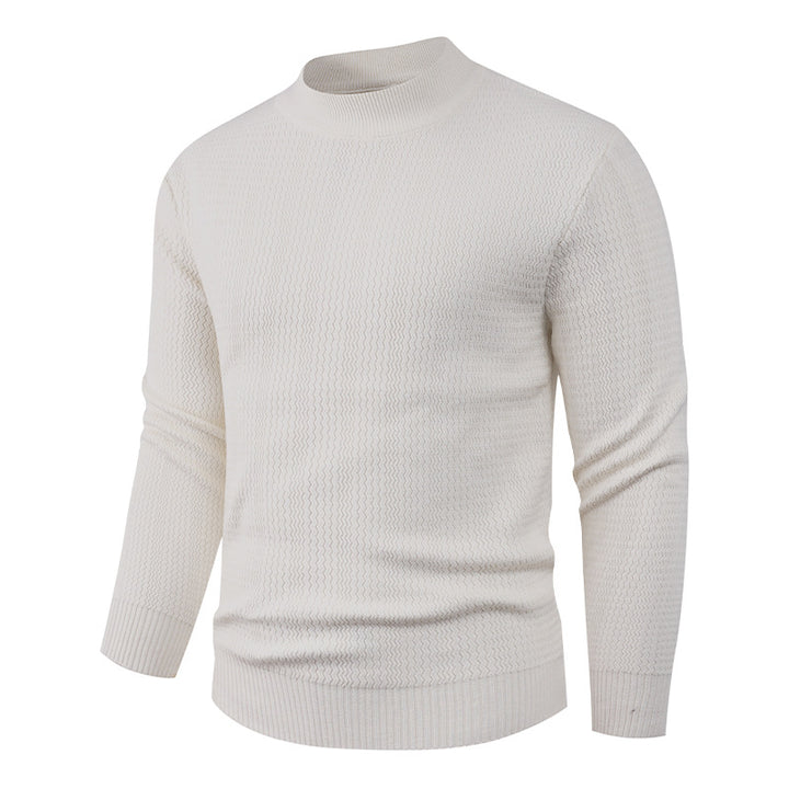 Herren Strukturpullover mit hochgeschlossenem Kragen und modischem Design Echoarchiv