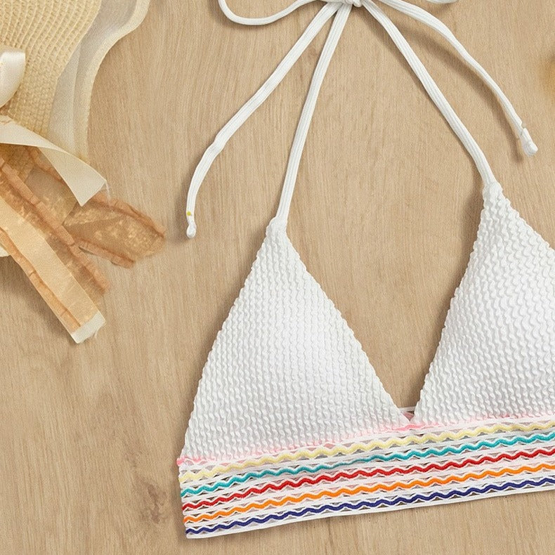 Damen Bikiniset mit hochgeschnittenem Höschen und buntem Wellenmuster Echo Archiv