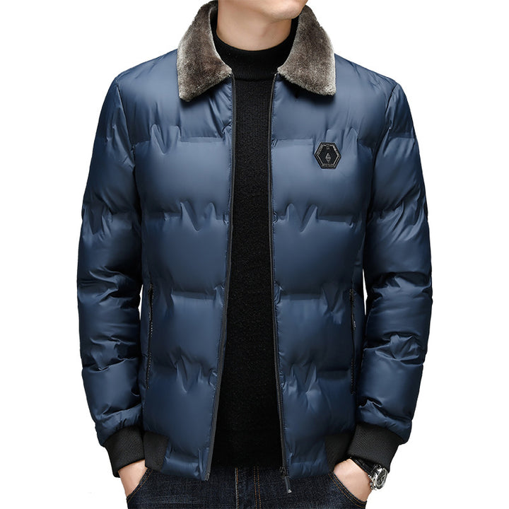 Herren gesteppte Winterjacke mit weichem Innenfutter und elegantem Kragen Echoarchiv