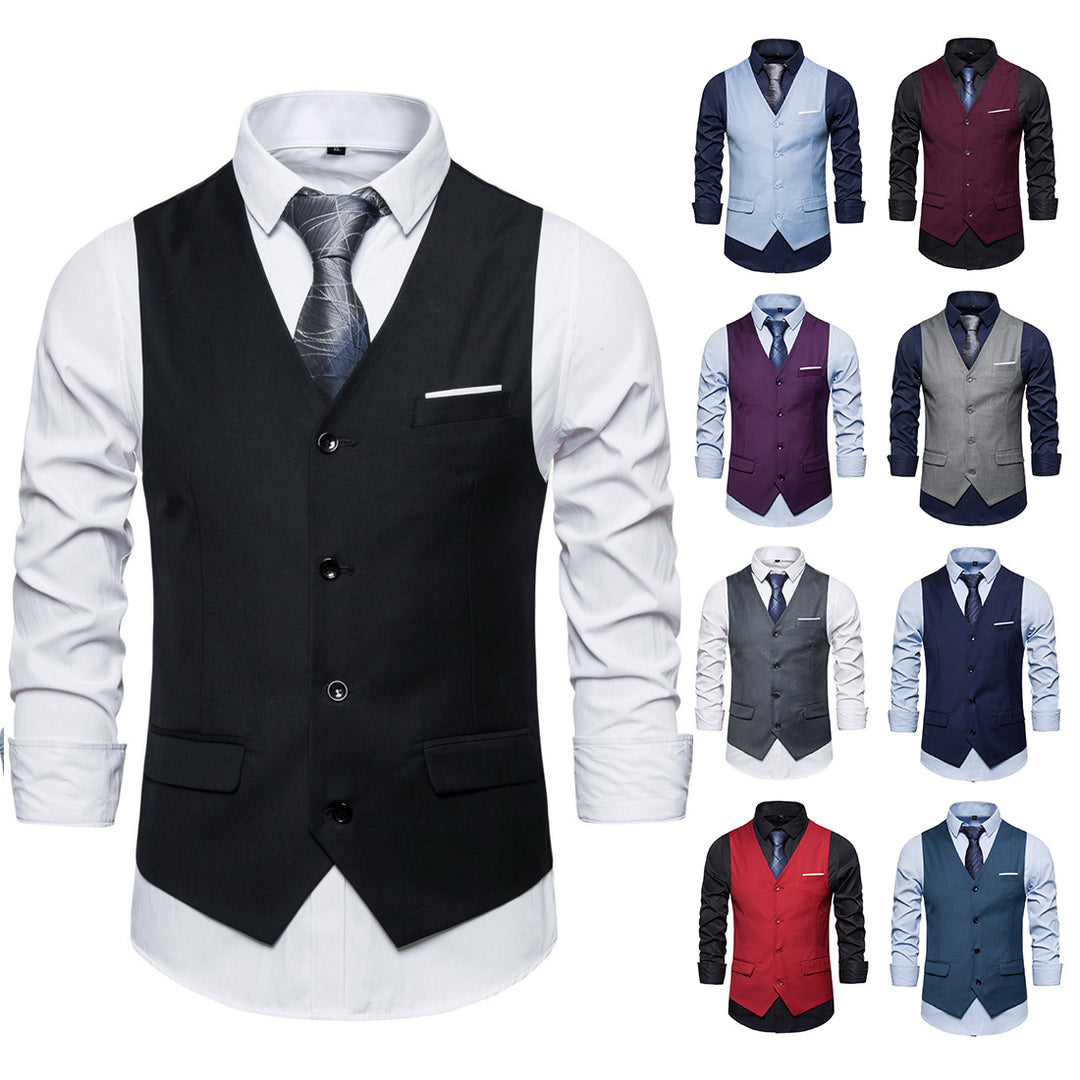 Herren Anzugweste in tailliertem Slim-Fit mit V‑Ausschnitt und Pattentaschen Echo Archiv