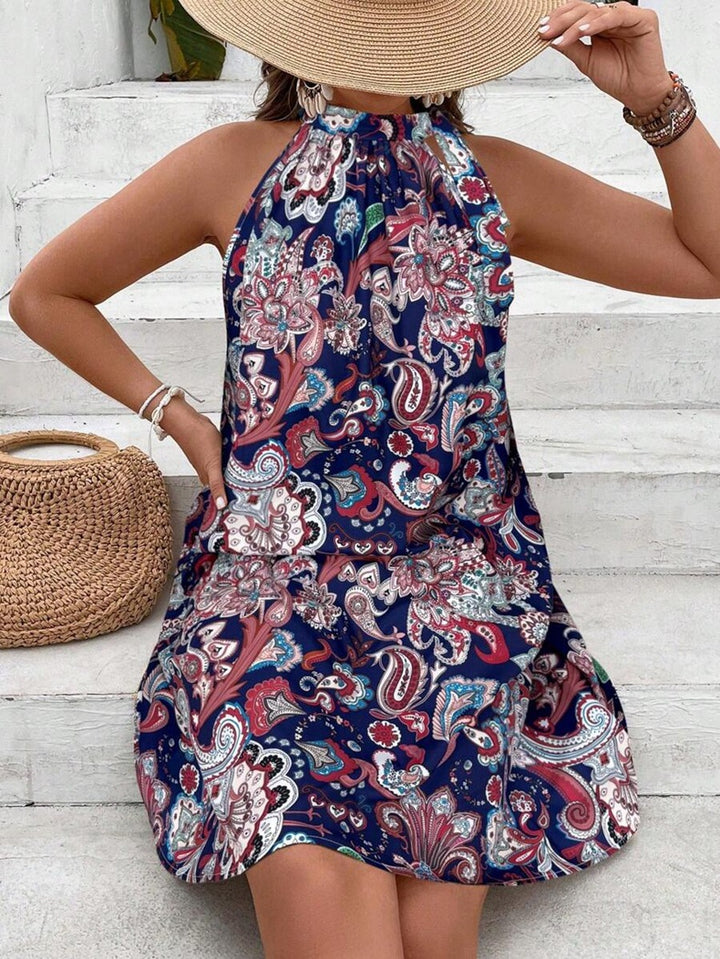 Damen Freizeitkleid im modischen Halterdesign mit floralem Paisley-Muster Echo Archiv