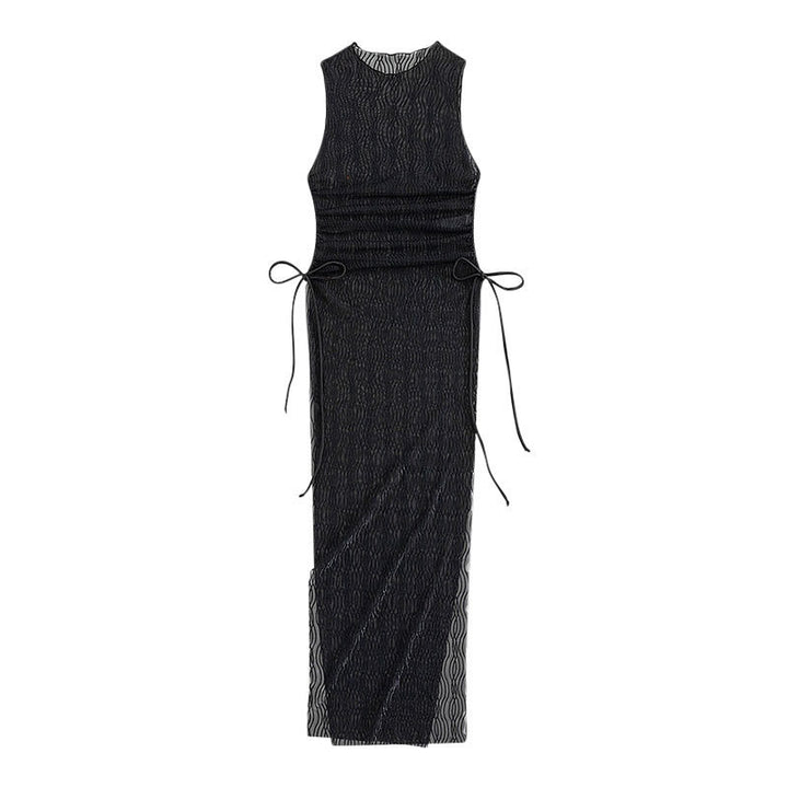 Damen Maxikleid mit taillierter Silhouette und elastischen Bindebändern Echo Archiv