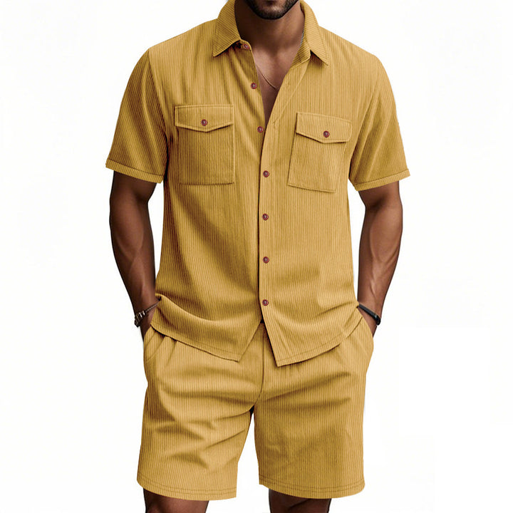 Herren Kurzarm Hemd und Shorts Set Echoarchiv