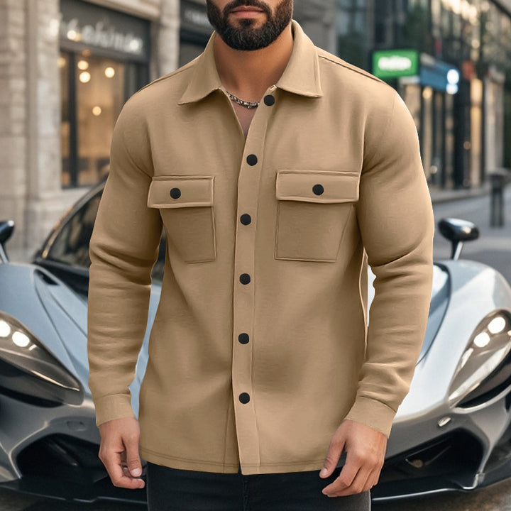 Herren Freizeit-Jacke aus hochwertigem Fleece mit funktionalen Brusttaschen und modernem Design Echoarchiv