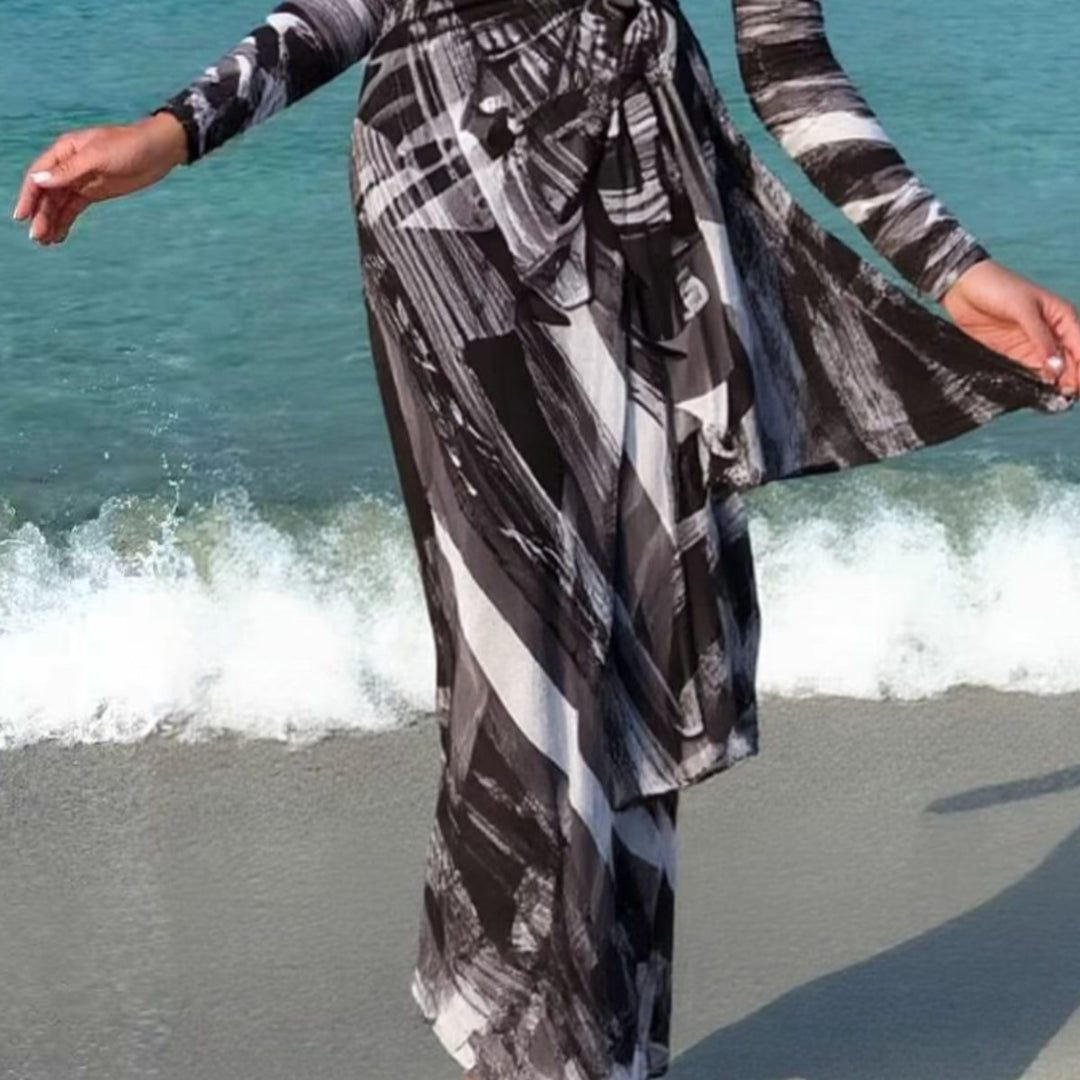 Damen Maxi-Strandkleid mit raffiniertem Wickeldesign Echo Archiv