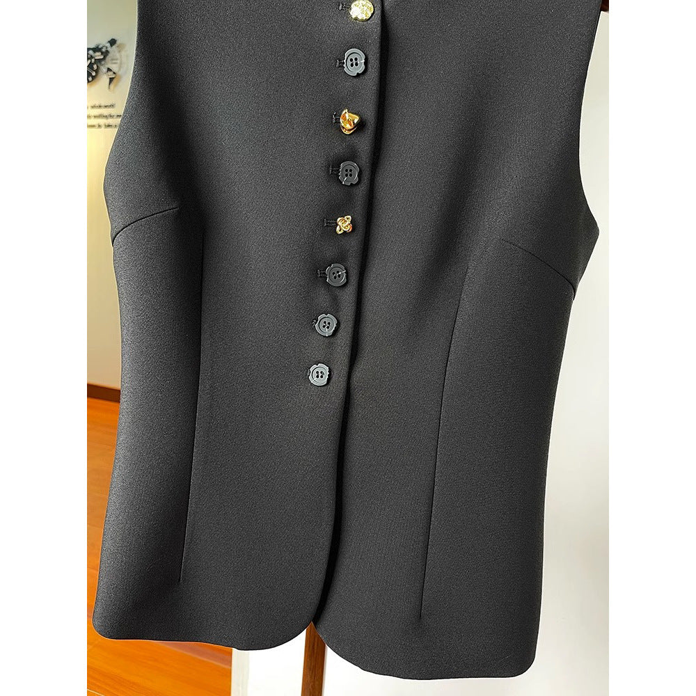 Damen Stilvolle ärmellose Blazer-Weste Echoarchiv