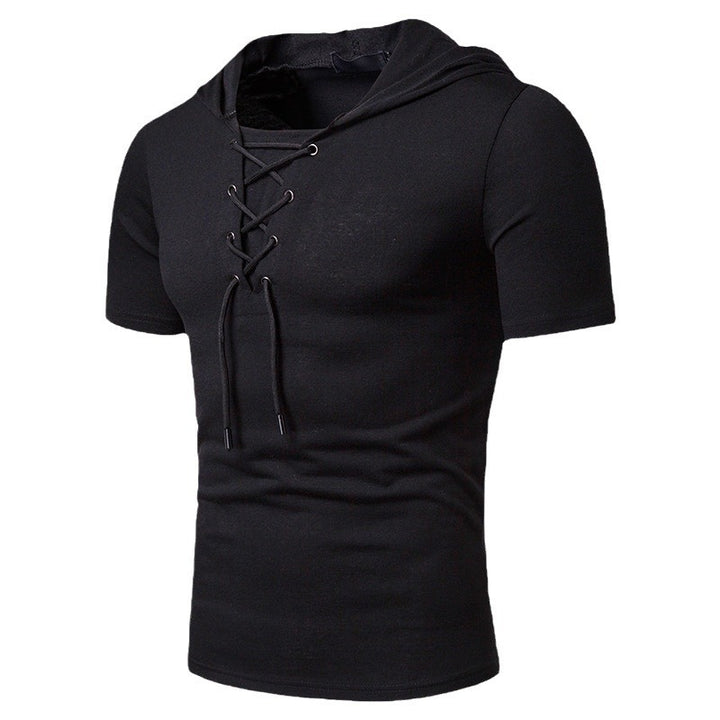 Herren Kapuzenshirt mit modischem Schnürdesign Echoarchiv