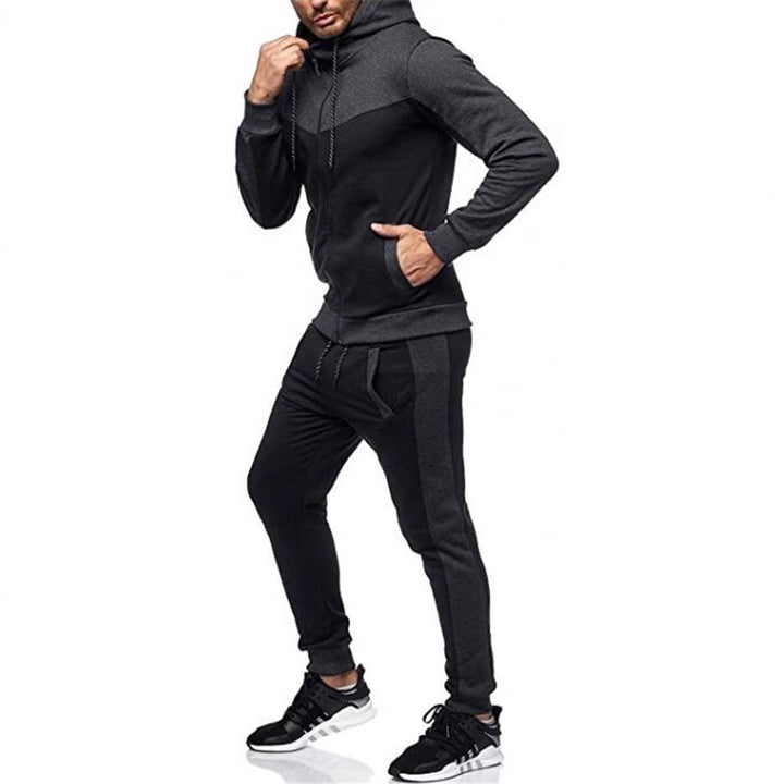Herren Sportliches Trainingsanzug-Set mit Kapuze und stylischen Kontrastnähten Echoarchiv