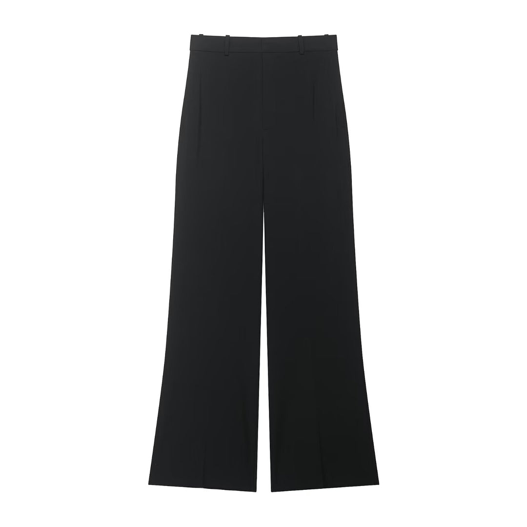 Damen Elegante weite Bundfaltenhose mit hoher Taille und weitem Bein Echoarchiv