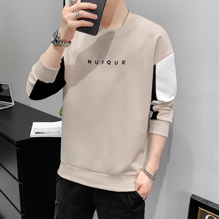 Herren Leichtes Colorblock-Sweatshirt mit Rundhalsausschnitt, gerippten Bündchen & minimalistischer Logostickerei Echoarchiv