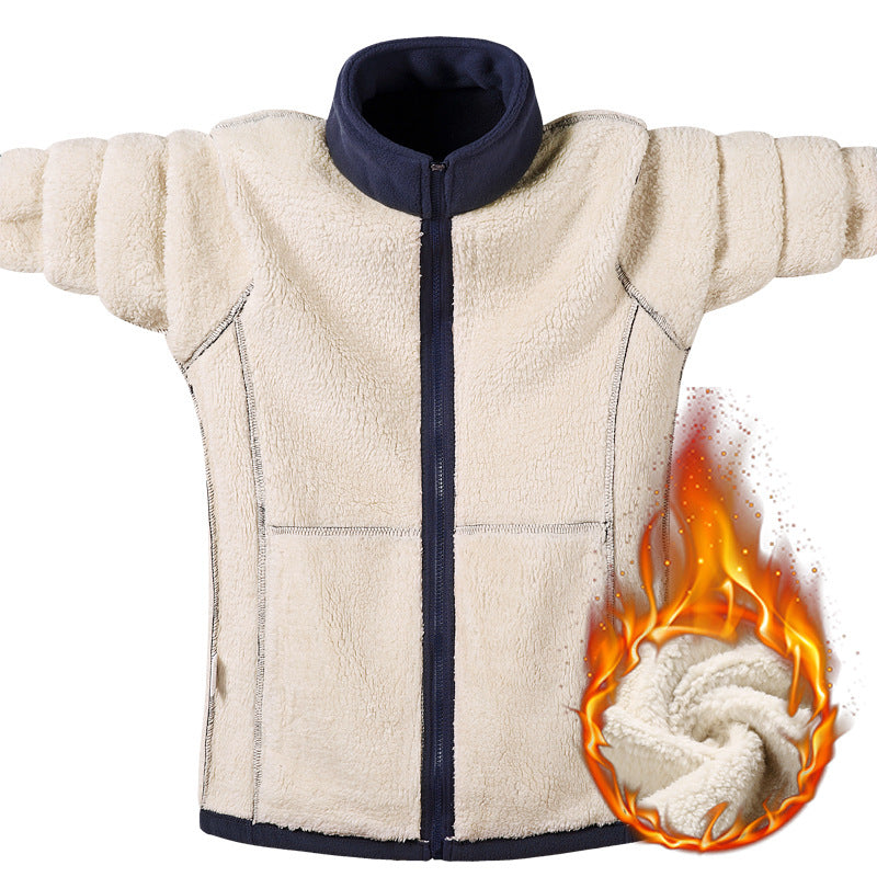 Damen Fleecejacke mit Teddyfutter, durchgehendem Reißverschluss und hohem Stehkragen Echoarchiv