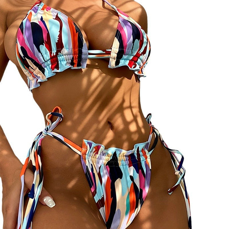 Damen bunter Triangel-Bikini Echo Archiv