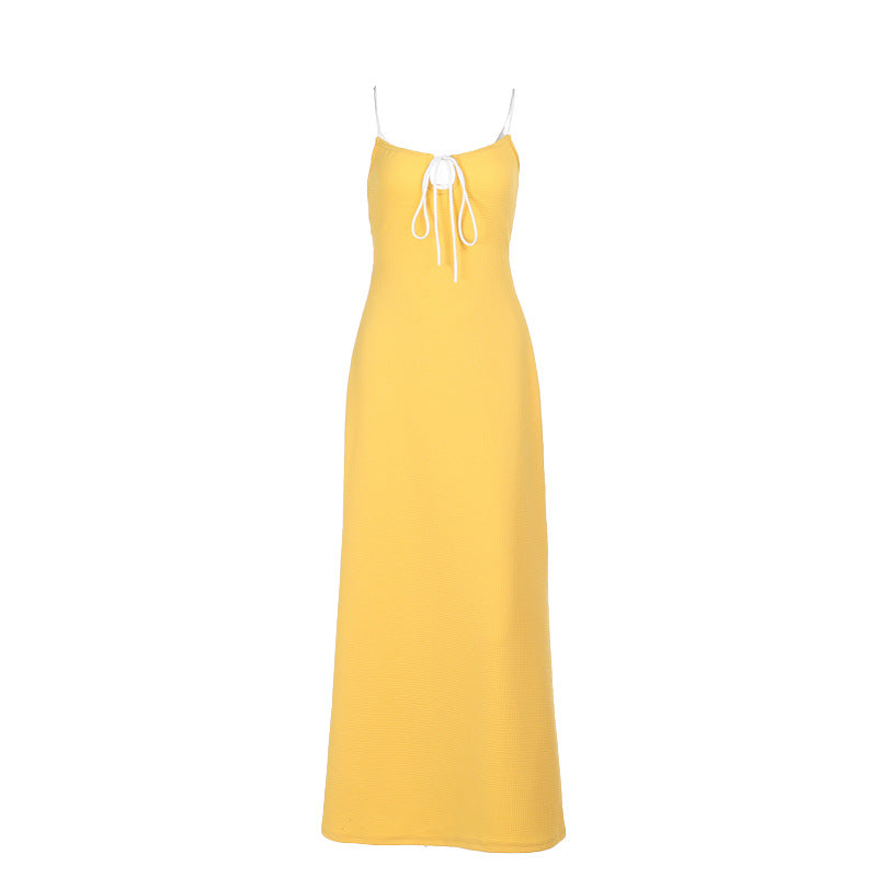 Damen Maxikleid mit feinem Rippmuster und verstellbaren Trägern Echo Archiv