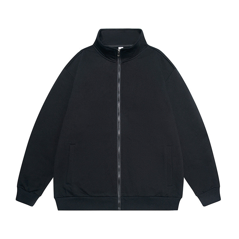 Herren Oversize Sweatjacke mit Stehkragen, durchgehendem Reißverschluss und geripptem Saum Echo Archiv