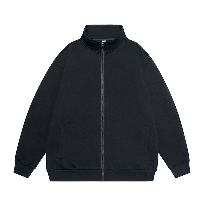 Herren Oversize Sweatjacke mit Stehkragen, durchgehendem Reißverschluss und geripptem Saum Echo Archiv
