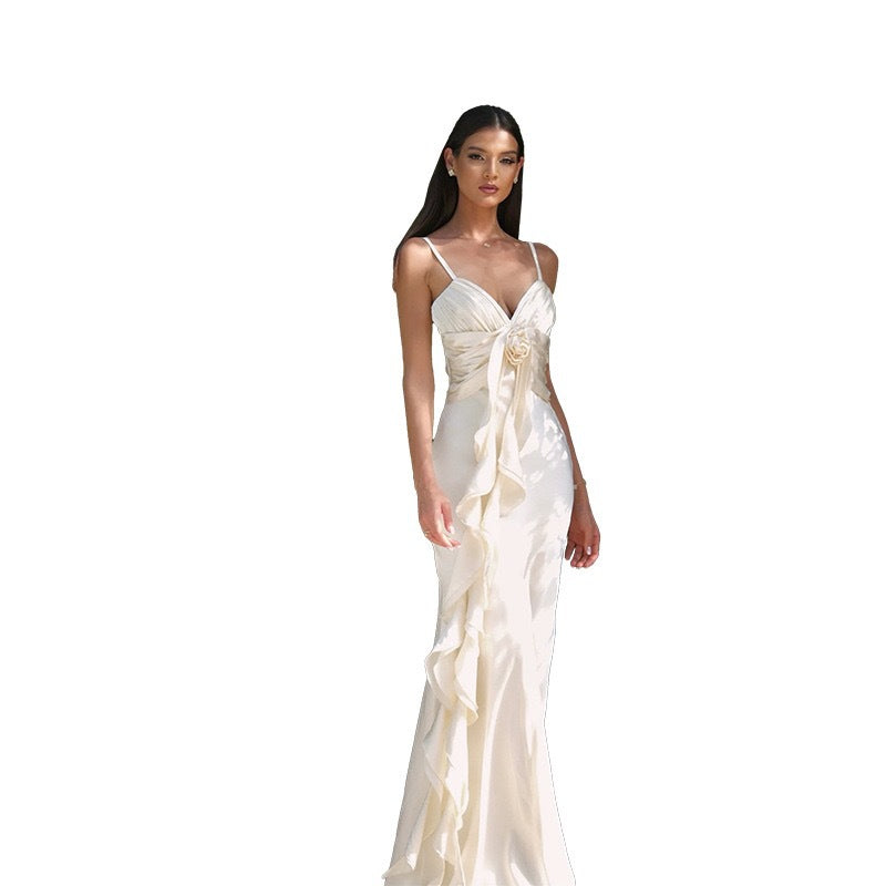 Damen Langärmeliges Maxikleid mit raffinierten Drapierungen Echo Archiv