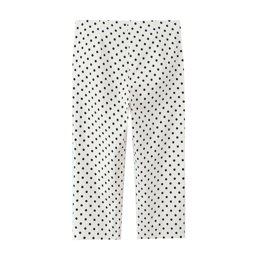Damen Cropped-Palazzohose mit hoher Taille, weitem Bein und Punktemuster Echo Archiv