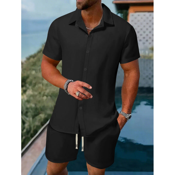 Herren lässiges Kurzarmhemd und Shorts-Set Echoarchiv