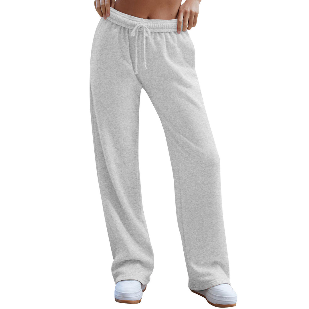 Damen weite Komfort-Loungehose mit hochgeschnittener Taille, elastischem Bund und Kordelzug – Avélisse
