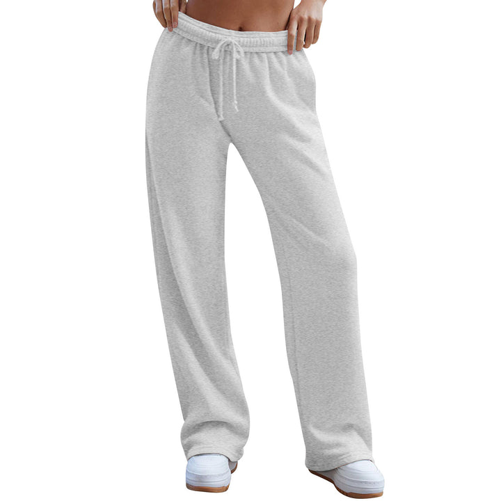 Damen weite Komfort-Loungehose mit hochgeschnittener Taille, elastischem Bund und Kordelzug – Avélisse