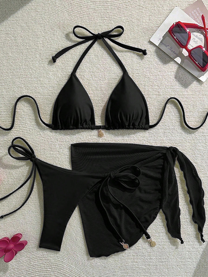 Damen Bikiniset mit modischem Wickelrock und raffinierten Bindebändern Echo Archiv
