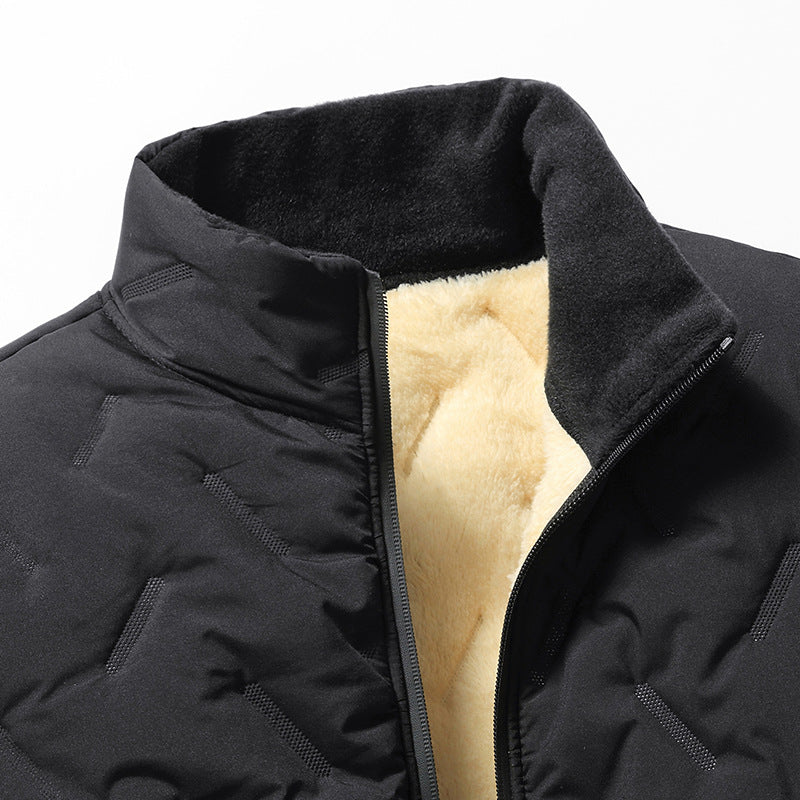 Herren gesteppte Winterjacke mit warmem Fleece-Futter Echoarchiv