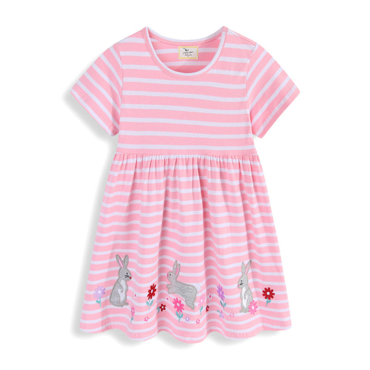 Mädchen Sommerkleid mit niedlichen Hasenapplikationen Echo Archiv
