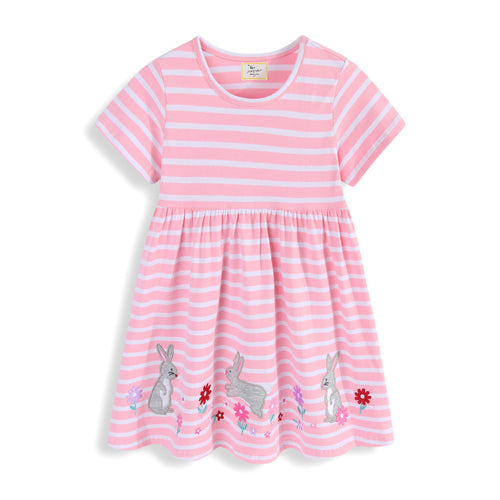 Mädchen Sommerkleid mit niedlichen Hasenapplikationen Echo Archiv