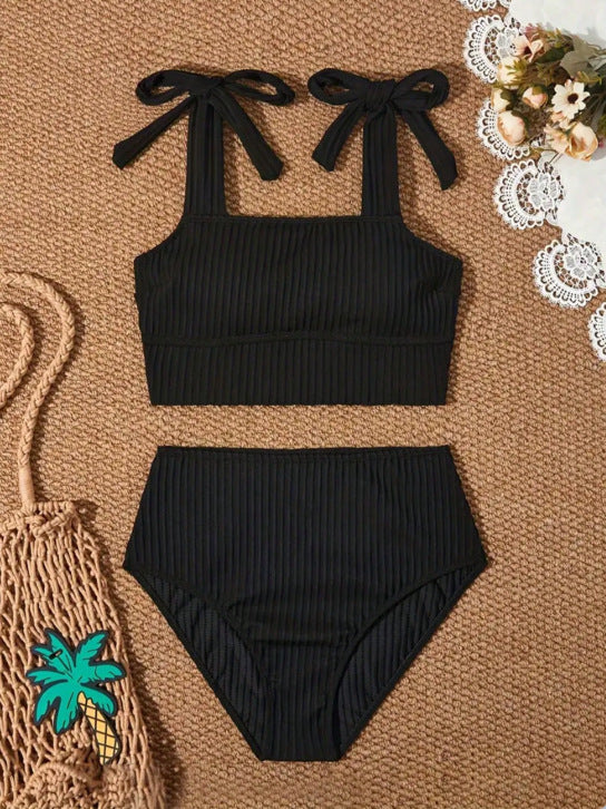 Damen Hochtailliertes Bikini-Set mit Bindebändern Echo Archiv