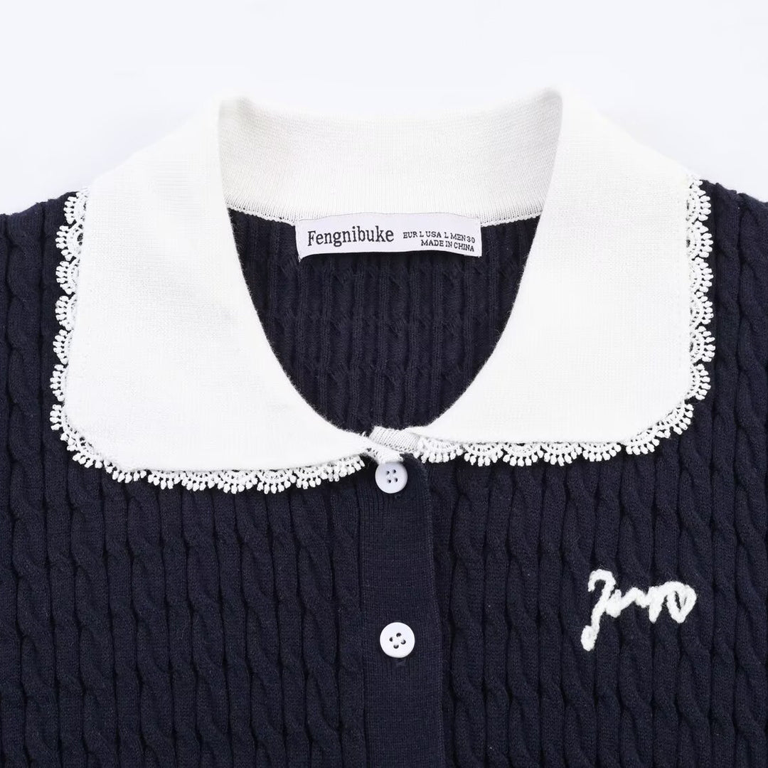 Damen Strickbluse mit eleganter Kragenverzierung Echo Archiv
