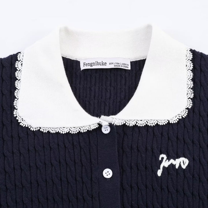 Damen Strickbluse mit eleganter Kragenverzierung Echo Archiv
