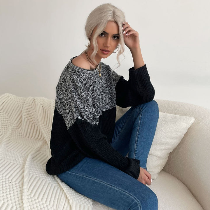 Damen Lässiger Strickpullover mit asymmetrischem Design Echo Archiv
