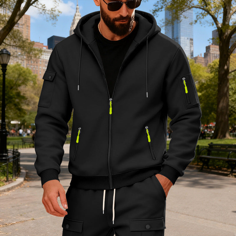 Herren nan Kapuzenjacke mit wasserabweisenden Reißverschlüssen und multifunktionalen Taschen Echo Archiv