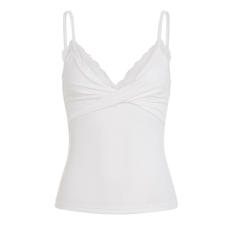 Damen Elegantes Spitzen-Cami-Top mit enganliegendem Schnitt und verstellbaren Trägern Echo Archiv