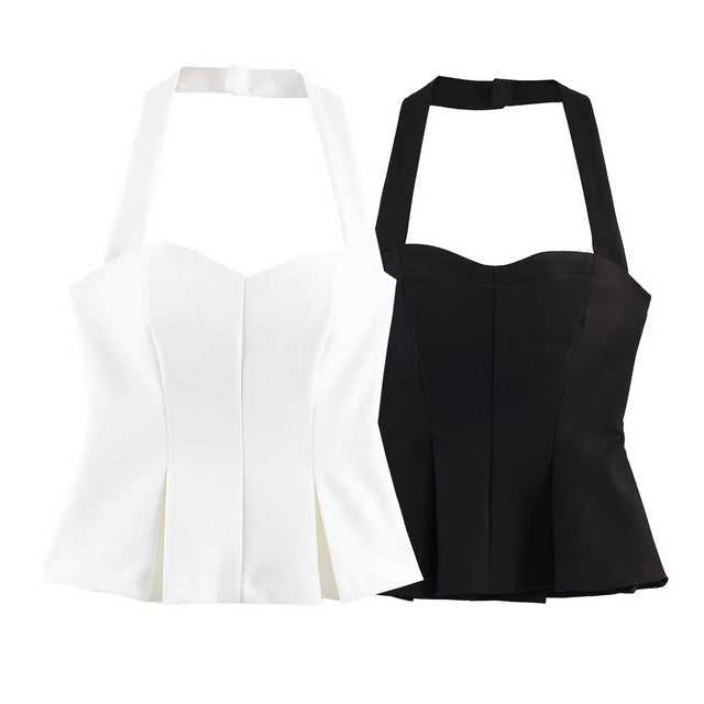 Damen Haltertop mit elegantem Taillenschnitt und feinen Plisseedetails Echo Archiv